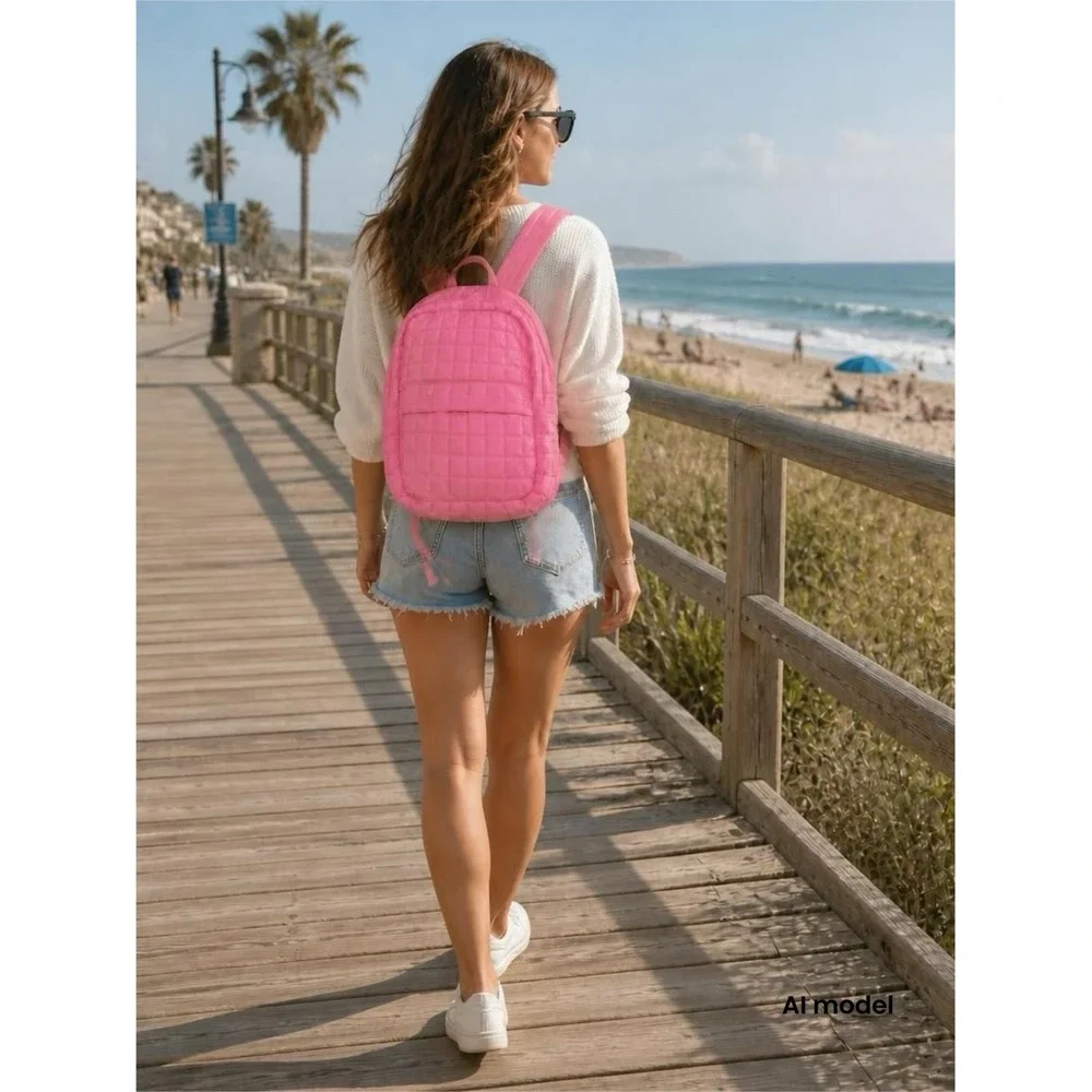 Ashland Pink Quilted Backpack -‎ Soft Quilted Design- NWT